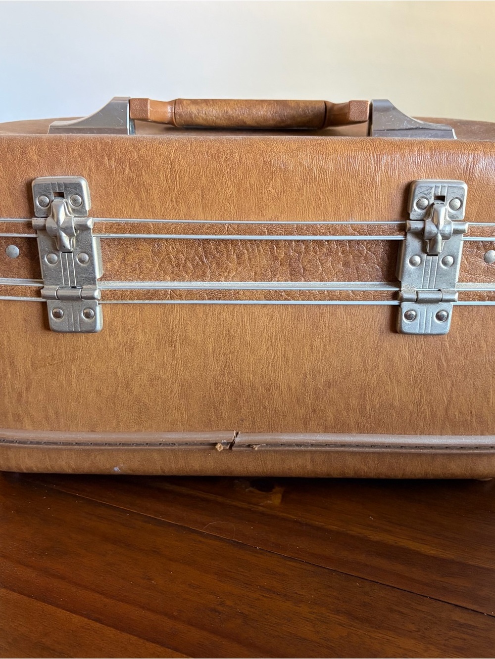 Vintage Airway Carry-On Luggage Brown Makeup Train Case Travel - Picture 11 of 12